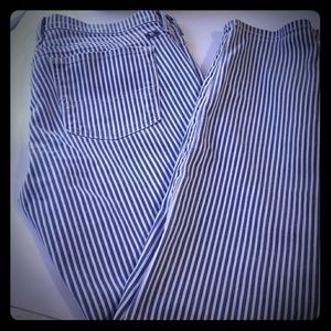 Lucky Brand Charlie Skinny Blue Stripe Jea…